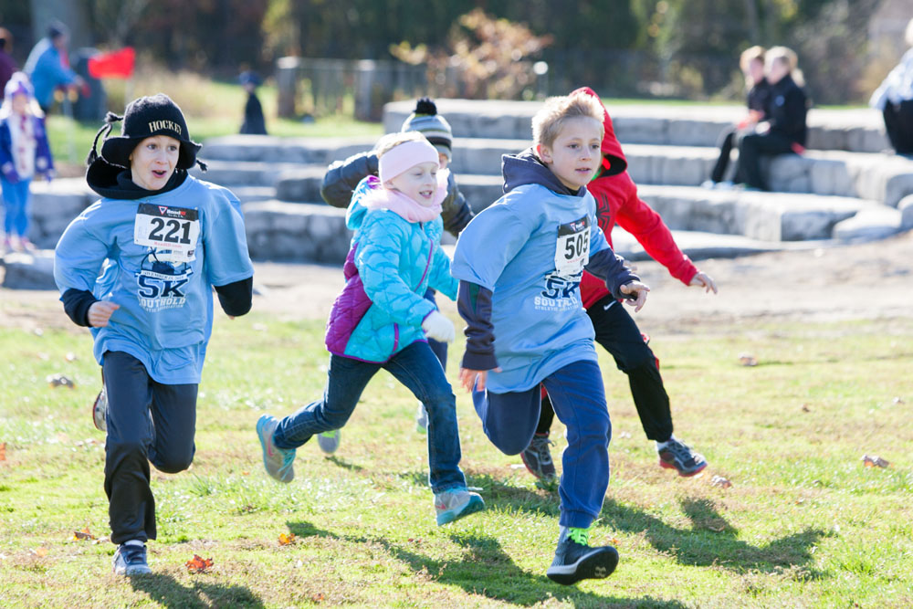 Children compete in the fun run.