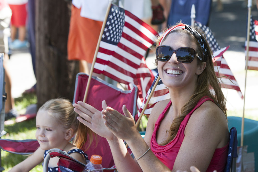 After being delayed by rain, the Fourth of July parade in Southold went on Saturday. (Credit: Katharine Schroeder)