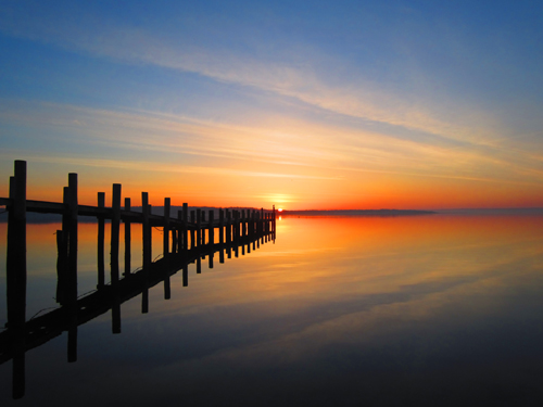 A sunrise captured last April in New Suffolk. (Credit: Wendy Zuhoski, file)