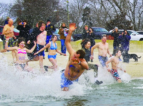 Saturday's weather conditions didn't provide much warmth for those brave souls who jumped into the bay for the Peconic Plunge to benefit Maureen's Haven homeless outreach program. The fourth annual fundraiser took place at Veterans Memorial Park in Mattituck.