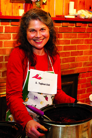 Priscilla Lewis of Mattituck took first place with her 'Tugboat Chili' at the Chili Cook-Off held March 12 at First Universalist Church of Southold. The event was a fundraiser for the Maureen's Haven homeless outreach program.