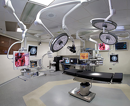 Medical equipment to be hung on booms from ceiling to improve surgeon access to patients (Credit: ELIH Courtesy photo) 