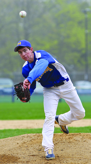 GARRET MEADE PHOTO  |  Mattituck lefty Steve Ascher tosses a two-hitter in the Tuckers' win at Bayport Tuesday.