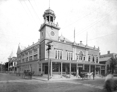 A circa 1900 photo taken a year after the Greenport Opera House was built at Main Street and Bay Avenue. (Credit: The Historical Collection at Mike Richter Photography)