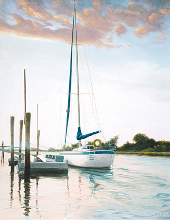 'Pristine' by Carol Gold, whose paintings will be on view at Mattituck-Laurel Library during May.