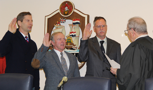 CARRIE MILLER FILE PHOTO |Newly elected Trustees took the oath of office in January.  