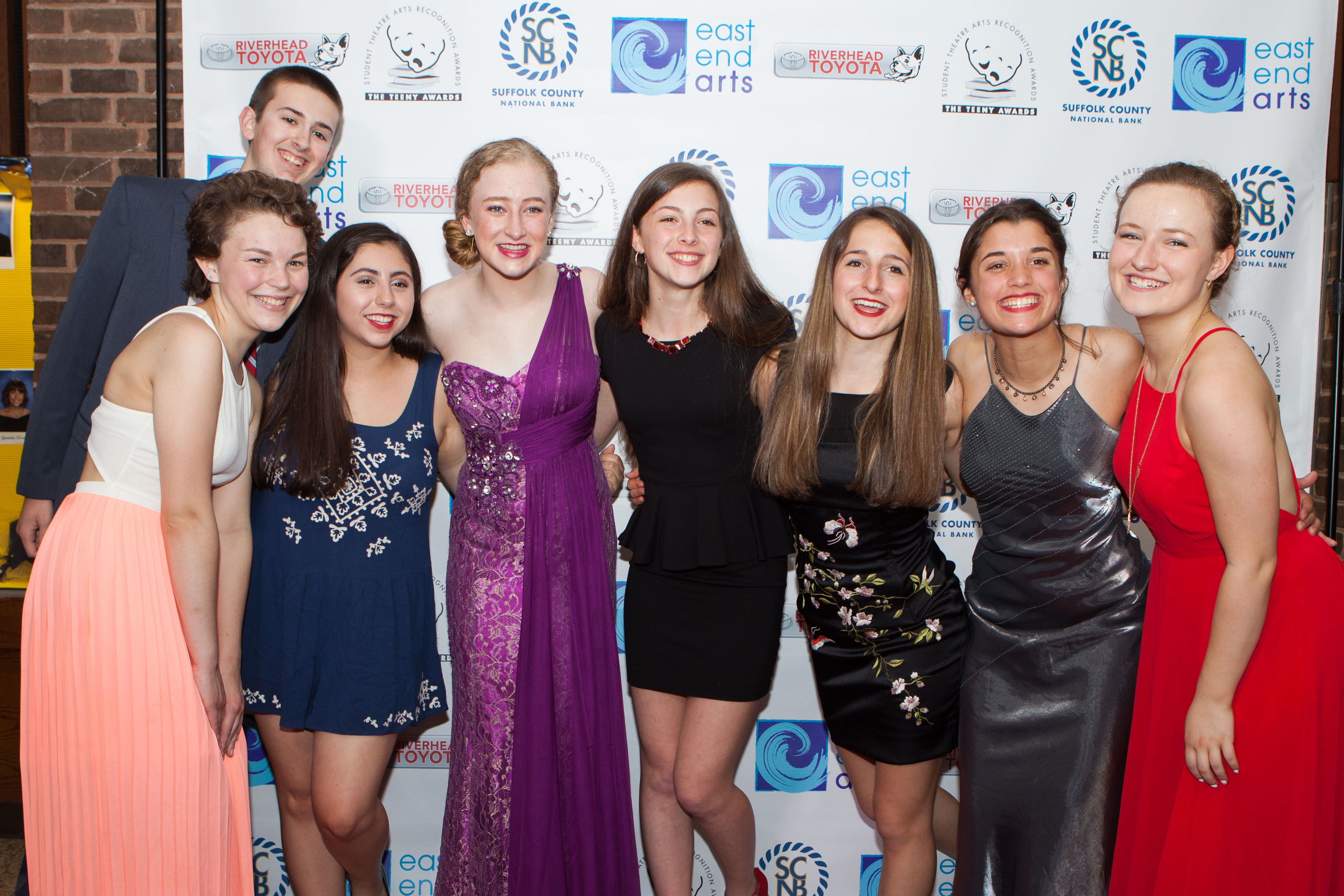 Southold High School students pose on the red carpet at the Teeny Awards Sunday. (Credit: Katharine Schroeder)