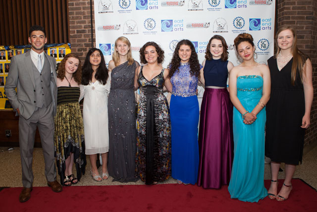 Students from Mattituck High School on the red carpet at the 14th Annual Teeny Awards. (Credit: Katharine Schroeder)
