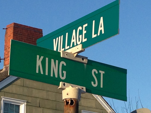The intersection of Village Lane and King Street in Orient (Cyndi Murray photo)
