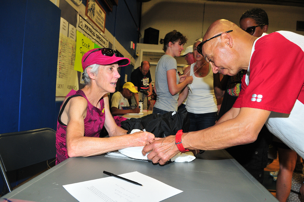 Joan Benoit Samuelson won a gold medal in marathon at the 1984 Olympics in Los Angeles. She is a regular at the Shelter Island 10K. (Credit: Bill Landon)