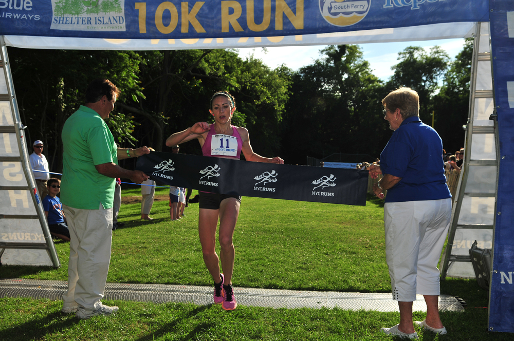 Frances Koons was the top female winner in the 10K in 34:26. (Credit: Bill Landon) 