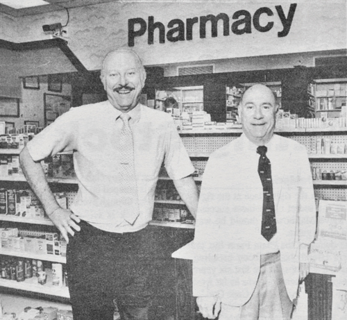 Southold Pharmacy founders William Verme, left, and Bob Scott. 
