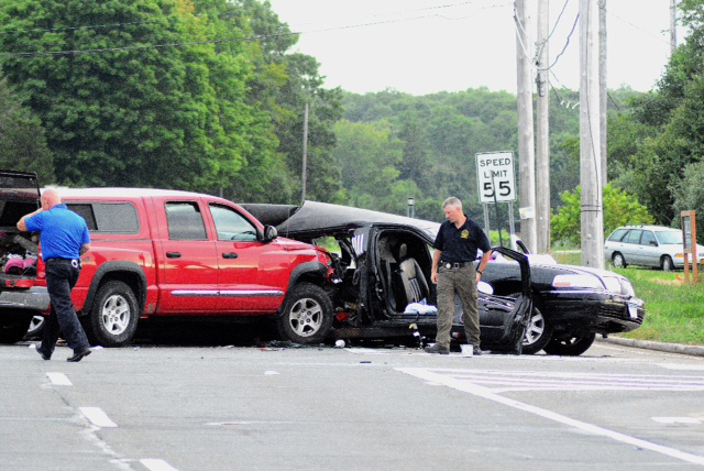 The aftermath of the fatal accident Saturday in Cutchogue. (Credit: AJ Ryan/Stringer News)
