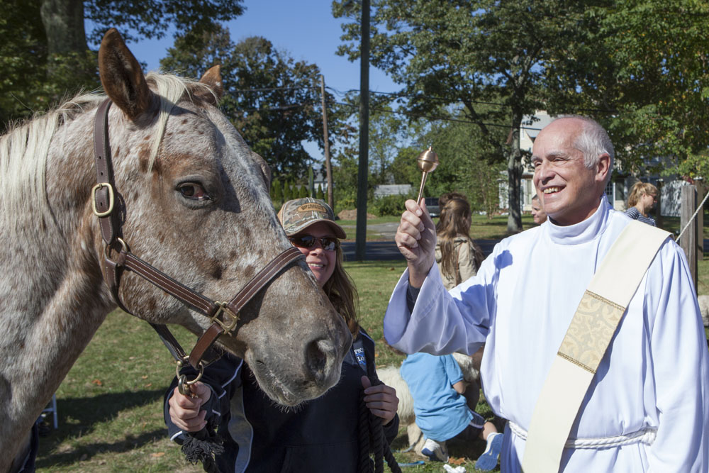 Rebel the horse receives his blessing.