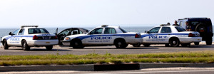Crown Victoria cruisers at Town Beach in Southold. in May.(Credit: Katharine Schroeder) 