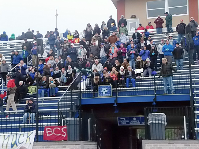 Mattituck fans at Middletown High School for Sunday's state championship game. (Credit: Michael Lewis)