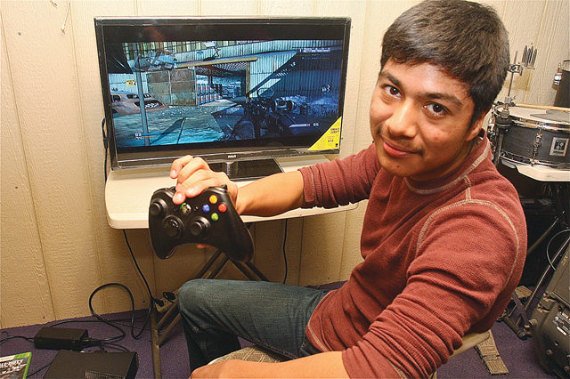 Jeffrey Avilas Ramos, a Mattituck High School junior, competes in eSports called Major League Gaming playing mostly Call of Duty. (Credit: Barbaraellen Koch)