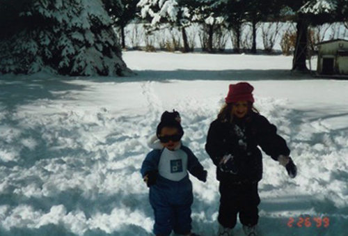 Jimmy and Sama Koslosky play in a snowstorm in February 1999. It was the only time Jimmy ever had the chance to play in the snow, his mother said. (Credit: Koslosky family, courtesy) 