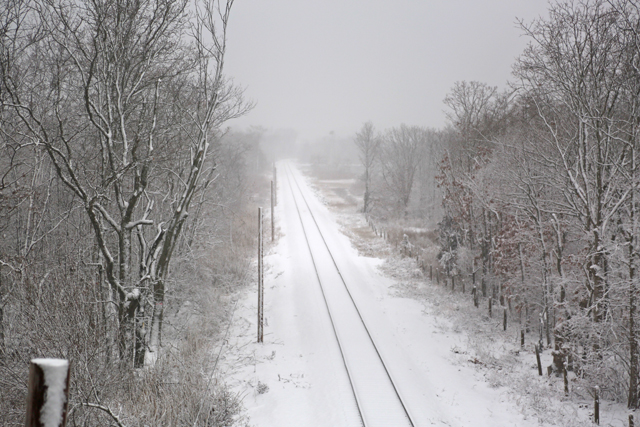 Railroad overpass in Southold around 8 a.m.