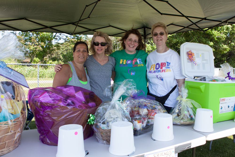 The Friends Against Cancer team created 10 baskets to auction off. (Credit: Katharine Schroeder)
