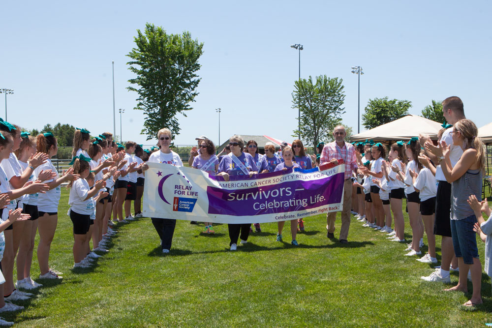 The survivor walk at Saturday's Relay for Life in Peconic. (Credit: Katharine Schroeder)