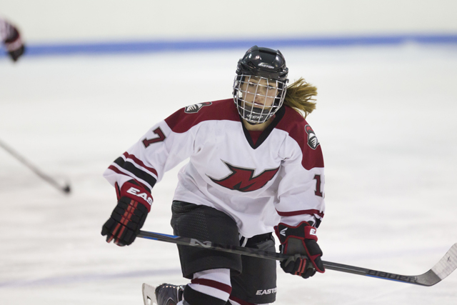 Sarah Sinning of Peconic recently finished her freshman season at Manhattanville College. She's currently playing roller hockey at a world championship tournament in Argentina. (Credit: Manhattanville Athletics)