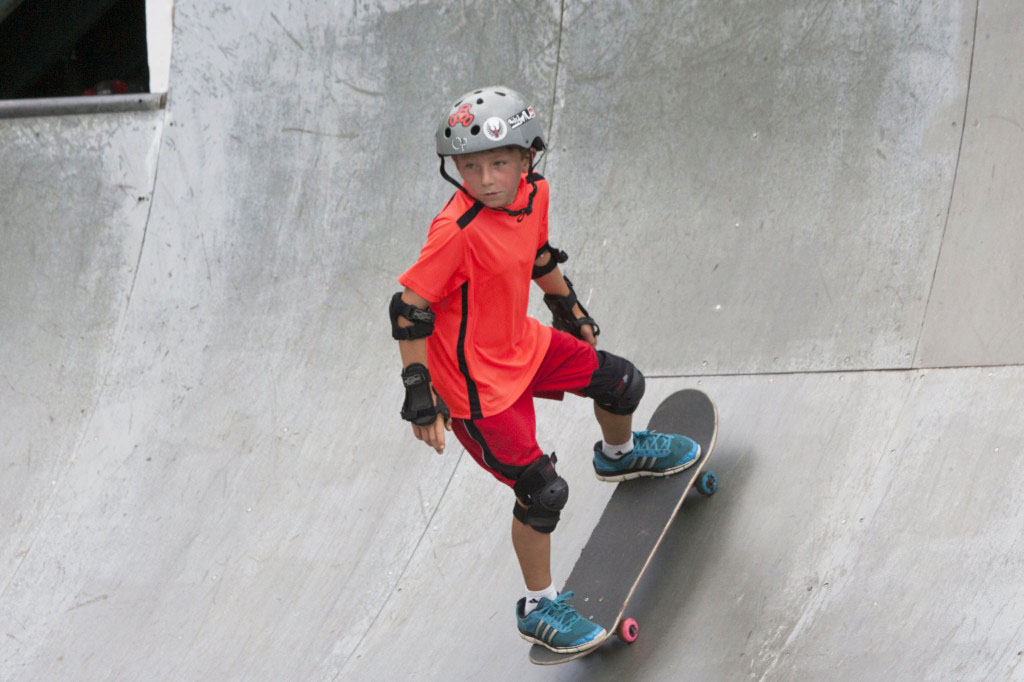 Christopher Thomas, 8, of Bay Shore skates at Sunday's festival. (Credit: Katharine Schroeder)