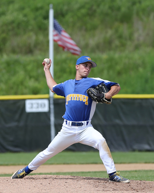 Mattituck's Joe Tardif pitched a four-hitter to lead the Tuckers to a win in the state semifinals Saturday. (Credit: Daniel De Mato)