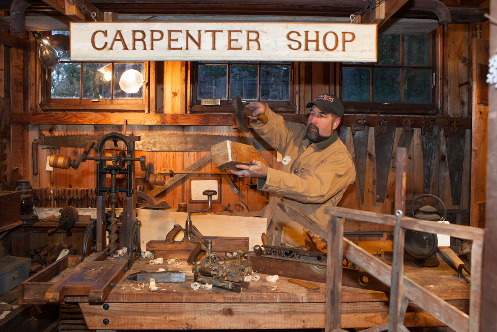 Doug McArthur does a demonstration at the Carpenter Shop.