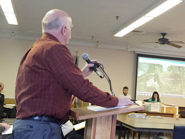 Mattituck resident Warren Jackson voiced his concern to the town Planning Board Monday.  (Credit: Cyndi Murray)